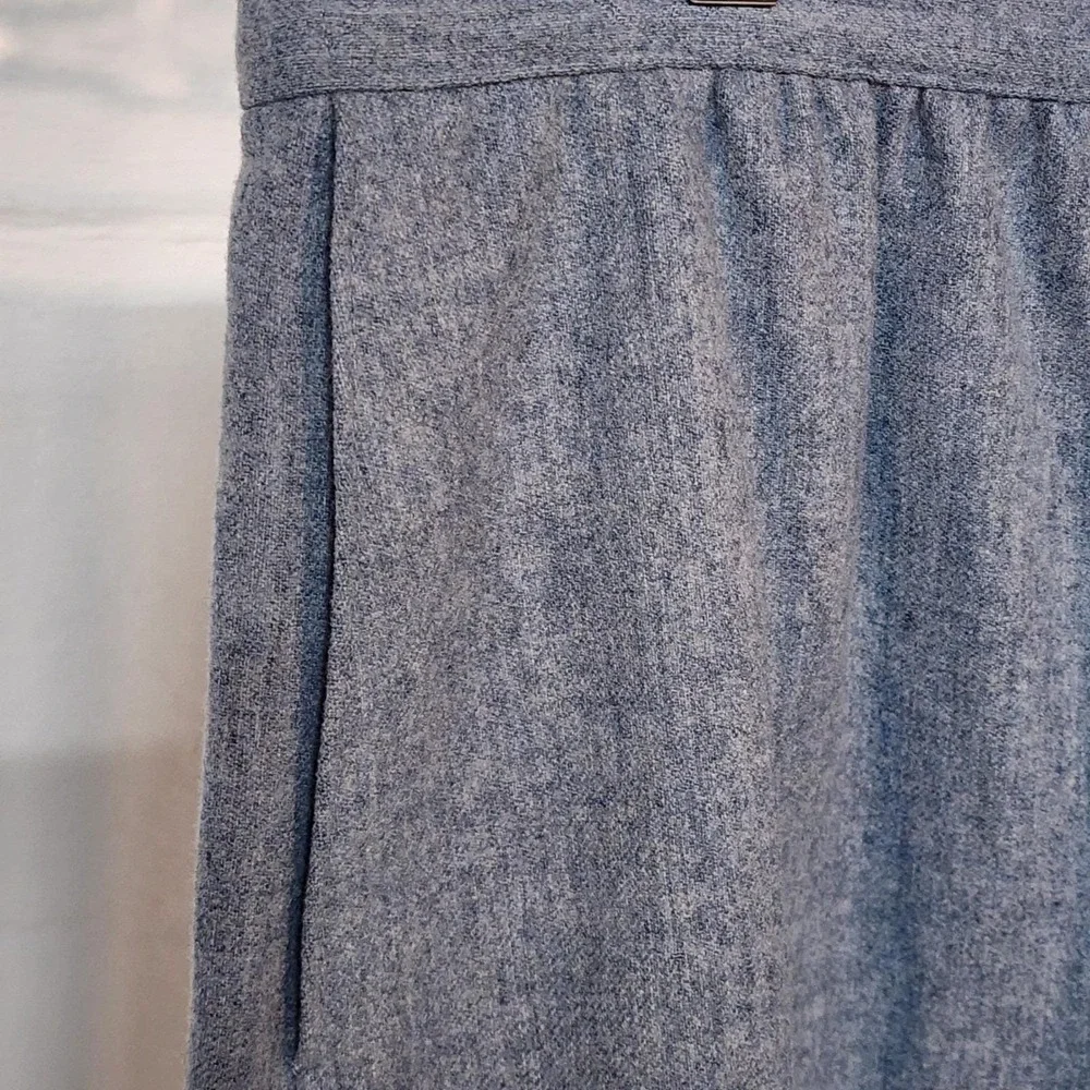 50's‎ Vintage Pendleton Blue Virgin Wool Skirt Midi Elastic Waist Pocket Winter